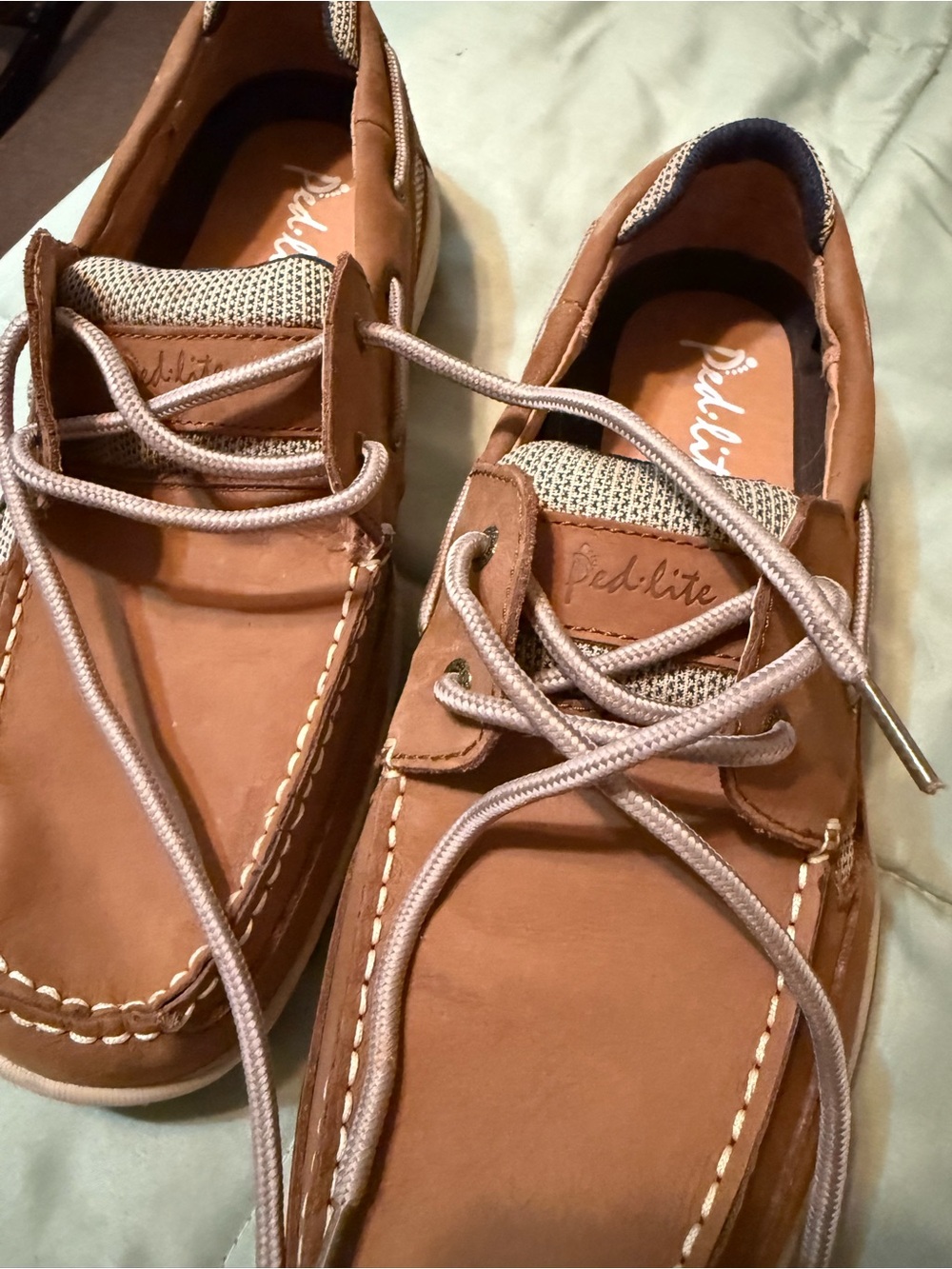 Tan Leather Ped-lite diabetic  Shoes - Men's Lace-Up
